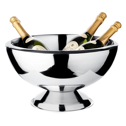 Doppelwandiger Champagnerkühler aus Edelstahl – 43 cm, hochglanzpoliert