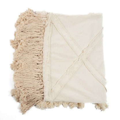 Cotton bed throw - Natural