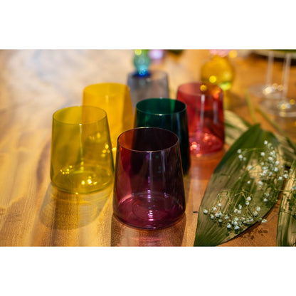 Flerfarvede vandglas af glas 300 ml – sæt med 6