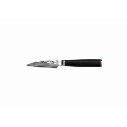 Damascus paring knife 90 mm – Pakka wood handle