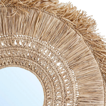 Raffia-Wandspiegel 70 cm – natürlicher, handgewebter Look