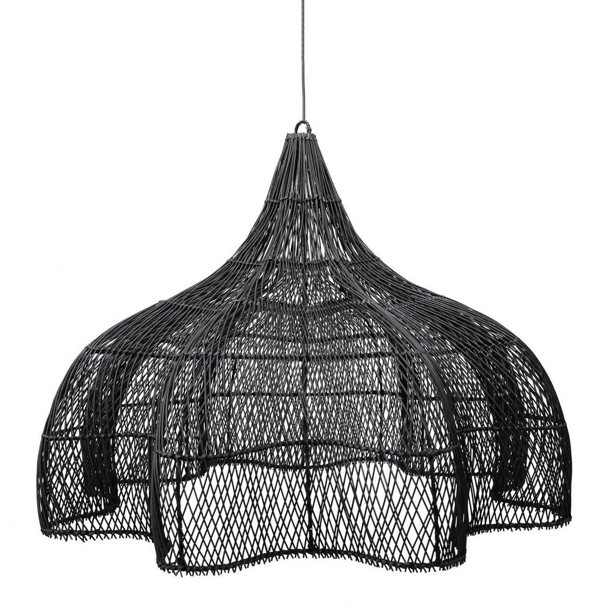 Rattan pendant shade black XL - 110 cm