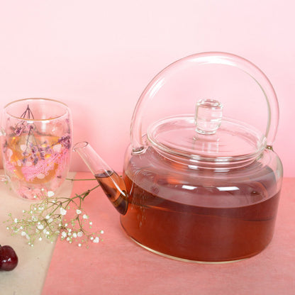 Tekande af glas, firkantet form, 2 liter, 13×24×21,5 cm
