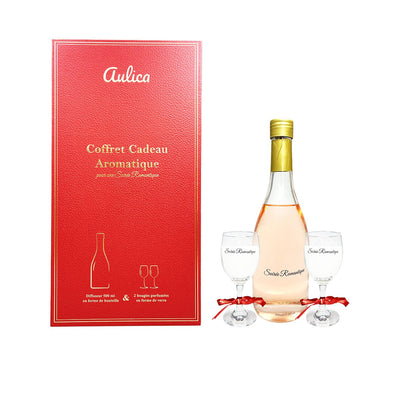 Gaveæske med duftlys og diffuser i glas 24,5 cm – transparent