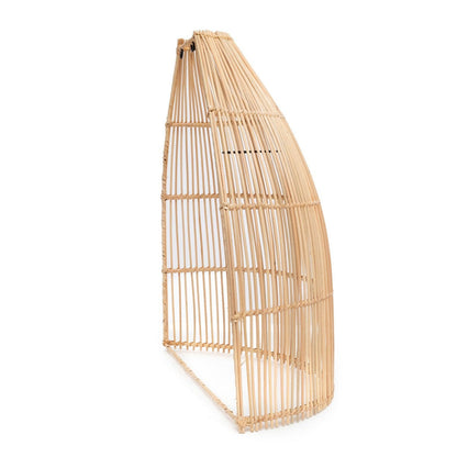 Vægskærm i rattan, 55 cm – beige halvkegleformet kuppel