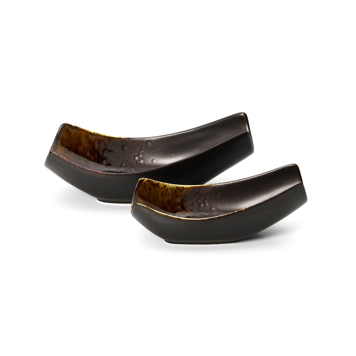 Ceramic serving bowl 16.5 cm - warm brown glaze